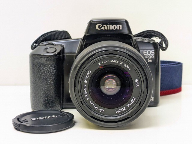 ★EE229-N41C-221 Canon キャノン EOS 1000S 一眼レフ フィルムカメラ SIGMA ZOOM 28-80mm 1:3.5-5.6 MACRO ジャンク 現狀品2