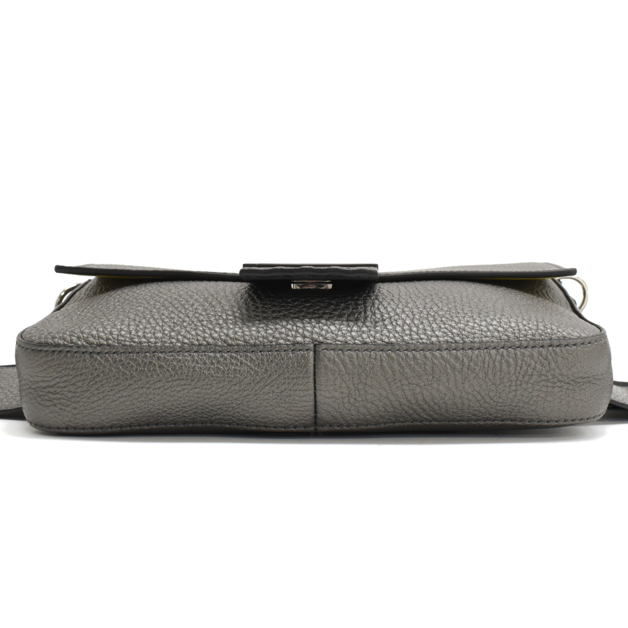 フェンディ 2wayバッグ バゲットフォーメン 7VA472 レザー グレー シルバー金具 FENDI