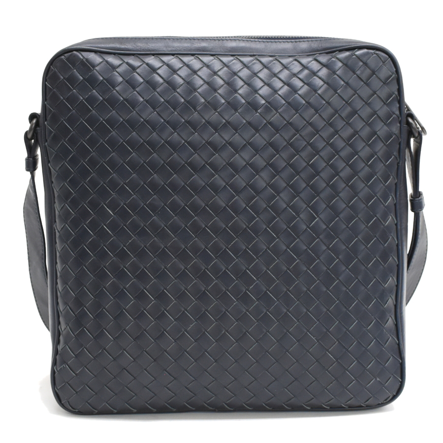 ボッテガヴェネタ クロスボディ ショルダーバッグ イントレチャート レザー ネイビー BOTTEGA VENETA