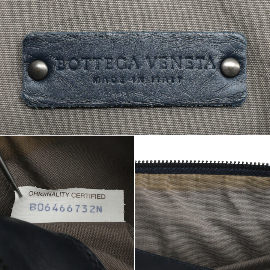 ボッテガヴェネタ クロスボディ ショルダーバッグ イントレチャート レザー ネイビー BOTTEGA VENETA