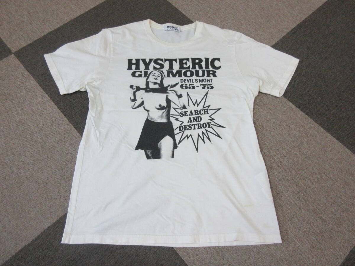 HYSTERIC GLAMOUR DEVILSNIGHT Tシャツ L SEARCH AND DESTROY ヒステリックグラマー 65-75 4CT-5963