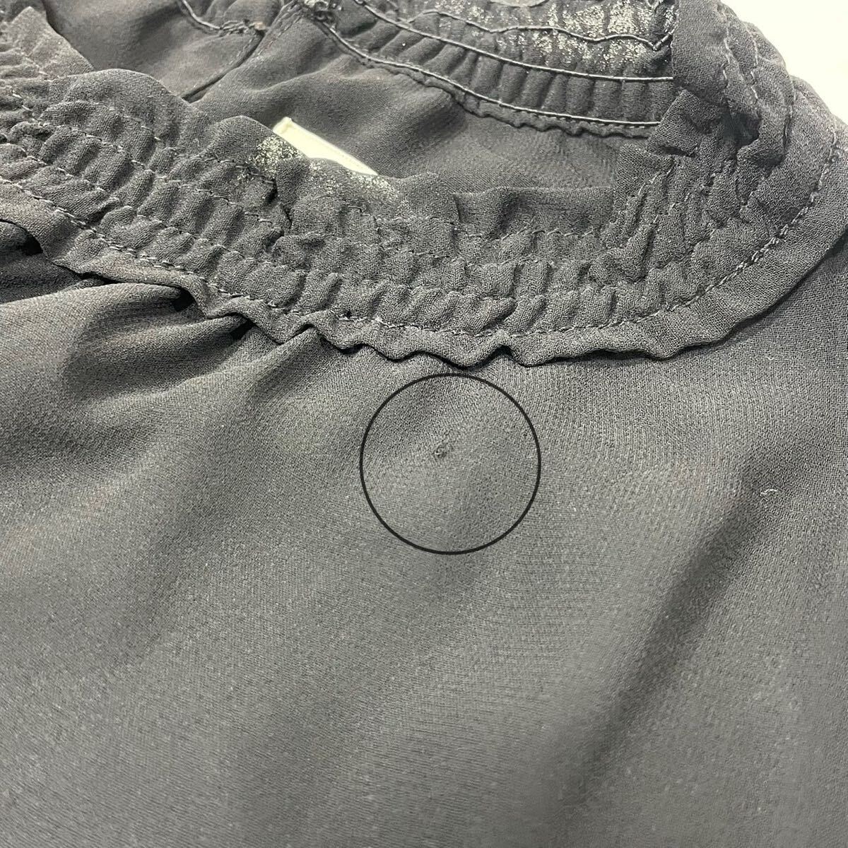 Lily Brown リリーブラウン ワントーン 裏地付き ウエストゴム シャーリング ギャザー ボタン ノースリーブ フレア ロング ワンピース F_画像10