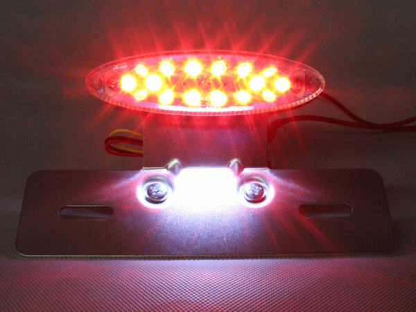 オーバル LEDテールランプ クリア クロームブラケット グラストラッカービッグボーイ グラストラッカー ボルティー ストリートマジック