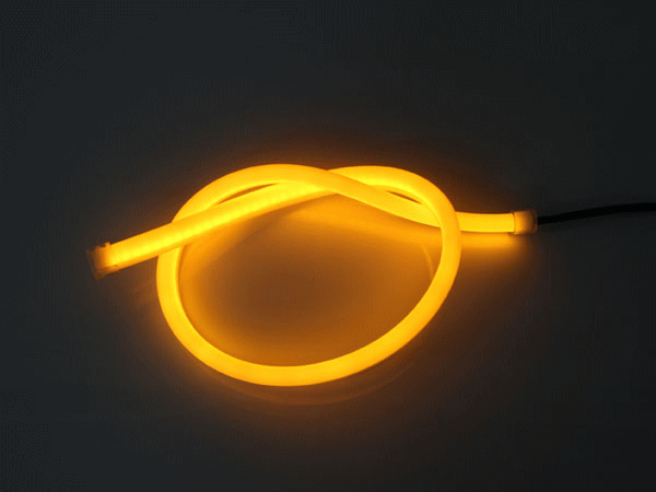 LED シリコンチューブ 2色切り替え発光 ホワイト?オレンジ 60cm 12V 自動(dòng)車?バイク エレクトロタップ付 ランプ ヘッドライト アイライン