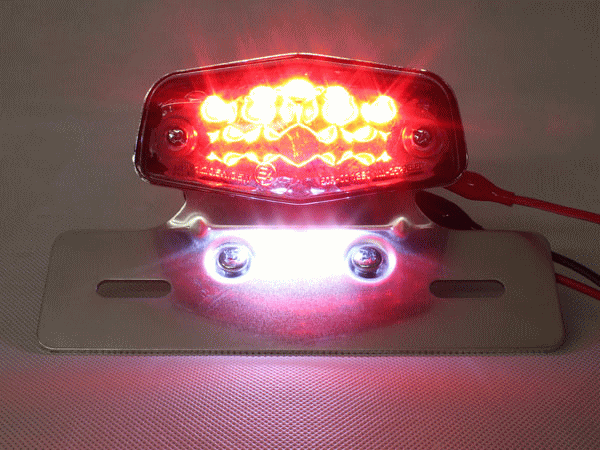 ルーカス LEDテールランプ スモークレンズ クロームブラケット CB223S CB400SS ベンリィ GB250クラブマン リトルカブ ズーマー エイプ