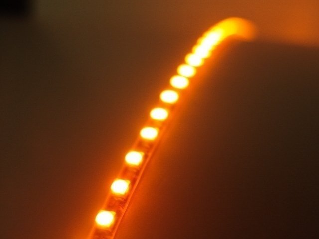 ★メール便OK 防水 正面発光 SMD LEDテープ ライト オレンジ アンバー 橙 90㎝ 12V用 ウインカー ポジション スモール バイク 自動(dòng)車