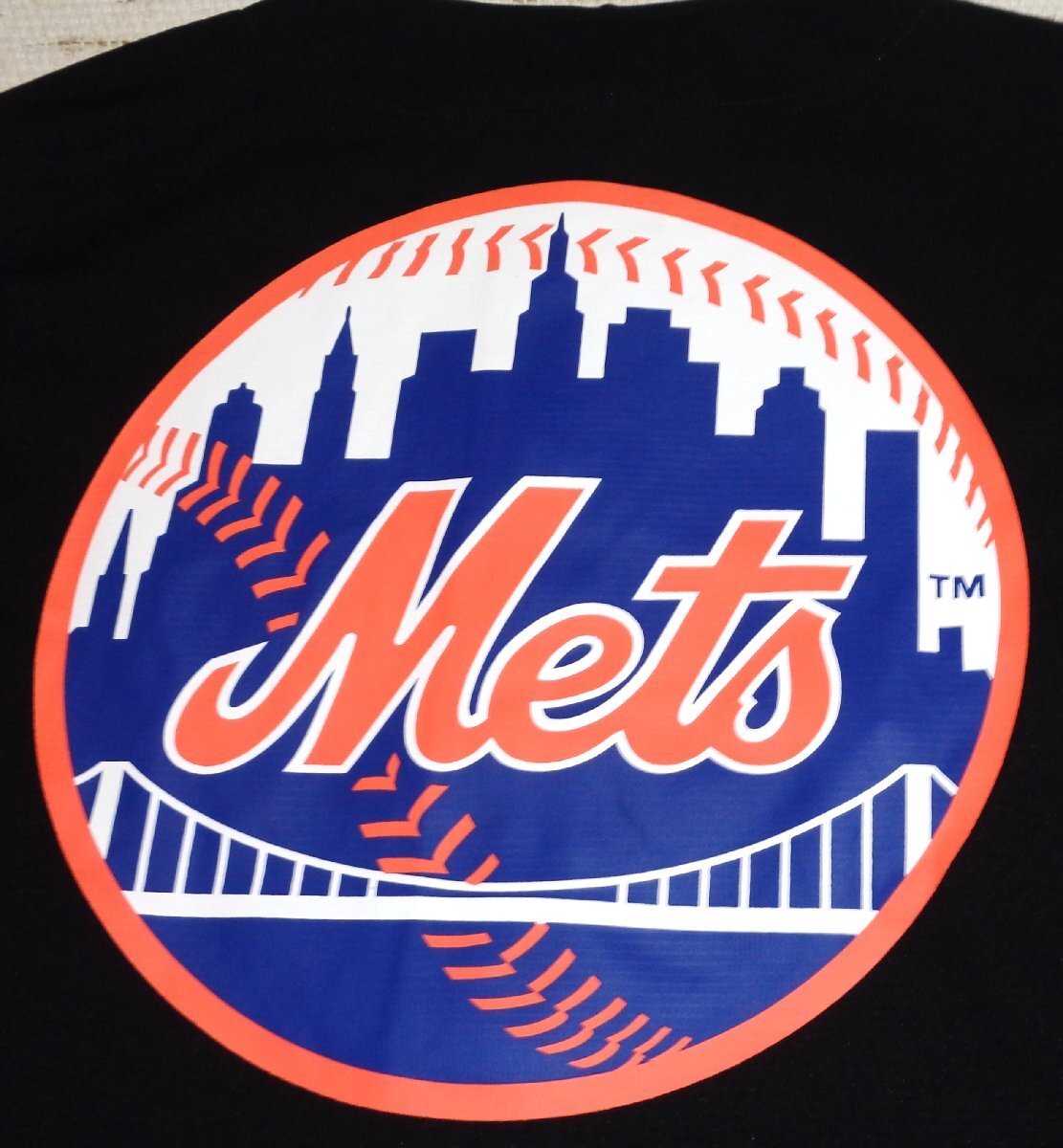 セール15% 送料無料 ファナティック MLB NY メッツ ベースボールシャツ 半袖 ジャージ 黒 XL ML2122SS0001 メンズ