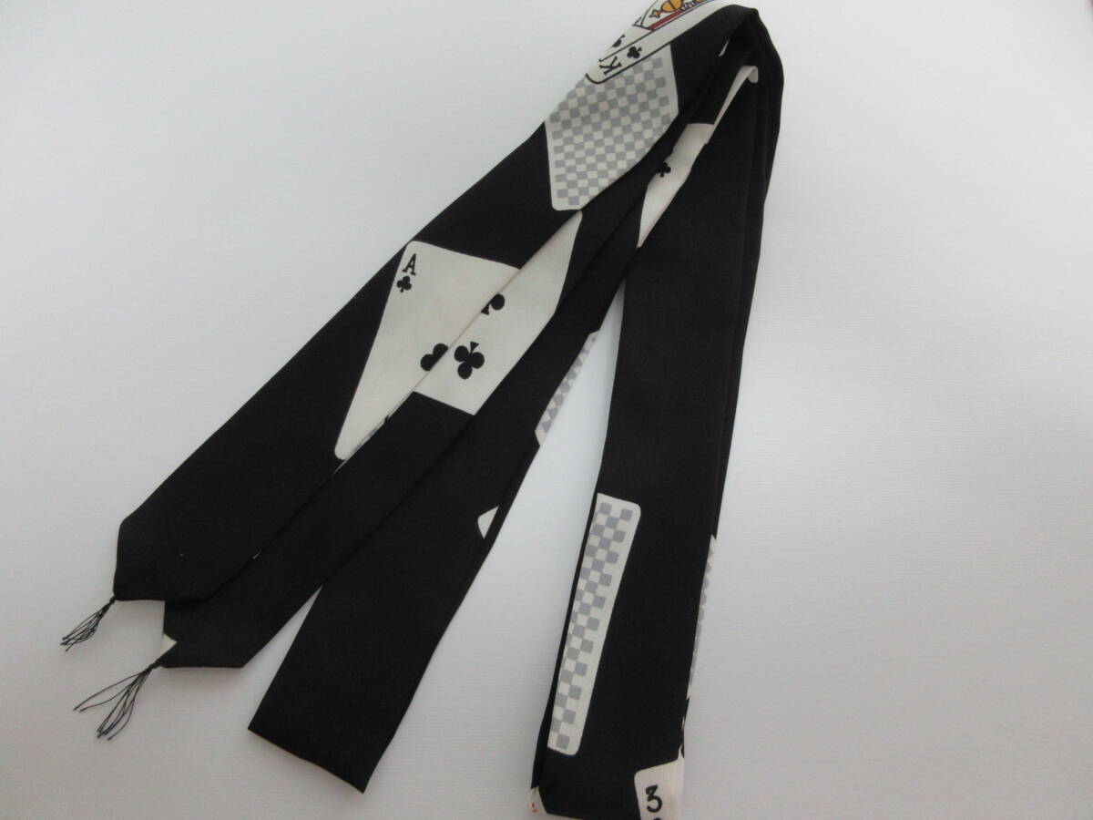 ★彡限定品　創(chuàng)作品　正絹　腰紐　トランプ柄の腰紐　襷(たすき)　 長(zhǎng)さ２.２０ｍ前后　№4　ド0032