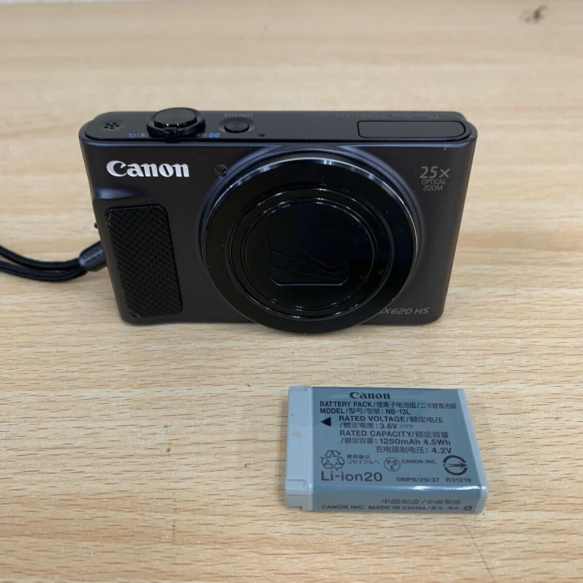 中古品 コンパクトデジタルカメラ キャノン Canon PowerShot SX620 HS ブラック バッテリー付き コンデジ?デジタルカメラ