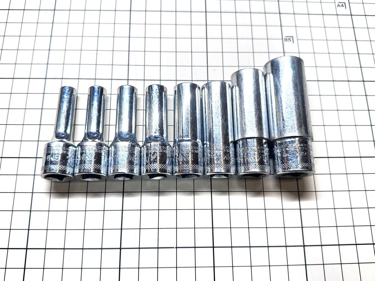 絶版 希少 MAC TOOLS マック ツールズ EDGE マック エッジ 3/8 ディープ ソケット レンチ 8本セット XDG6 ミリサイズ