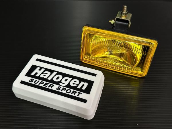 送料込み 角型 フォグランプ カバー付き イエローレンズ●ガラスレンズ/舊車/ロケットカウル/風(fēng)防/社外/カスタム/マーシャル/CIBIE/KOITO