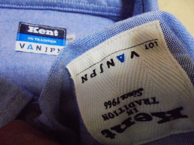 ●美品　KENT　VANJPN （VAN JAC）コラボ　ワッペン/ししゅう　ボタンダウン　半袖シャツ　サイズL●