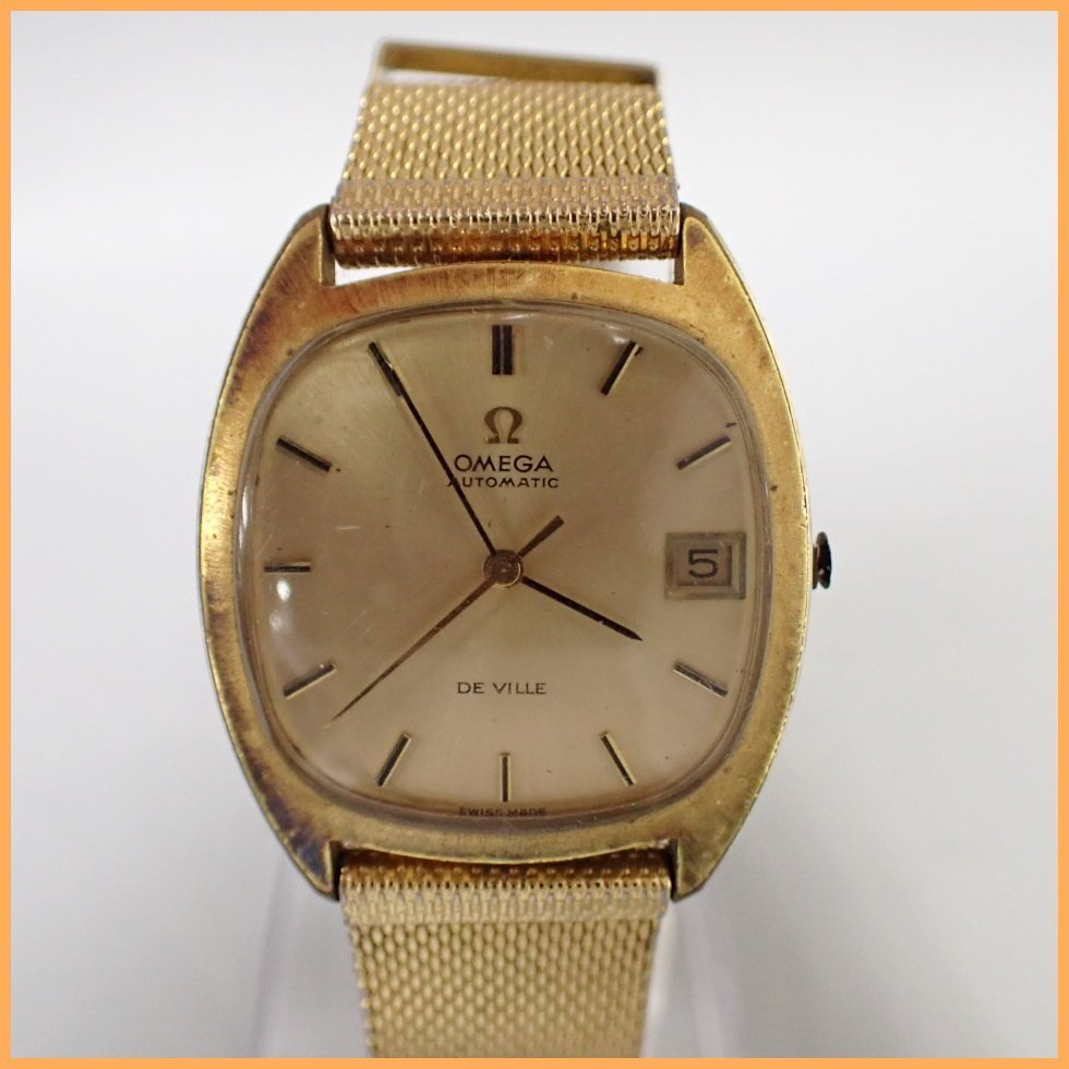 【特別訳あり特価】 ☆1円 自動巻き腕時計/ゴールド VILLE/デヴィル DE OMEGA/オメガ 時計