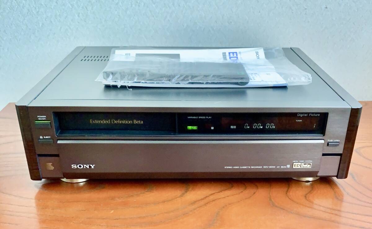 ジャンク！ SONY β方式ビデオカセットレコーダーEDV-8000　リモコン、取説付