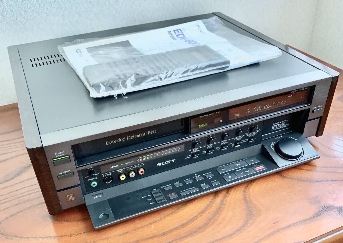 ジャンク！ SONY β方式ビデオカセットレコーダーEDV-8000　リモコン、取説付