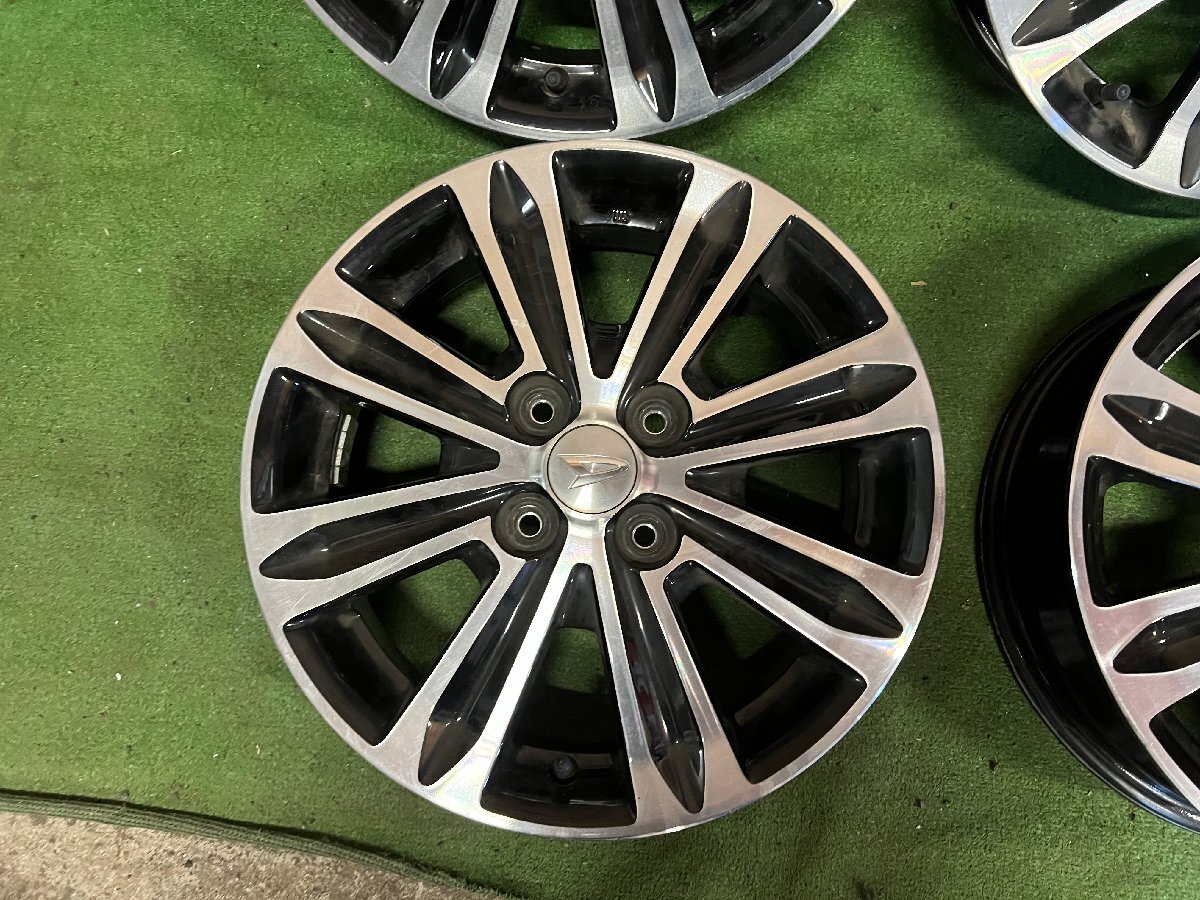 PCD100 ホンダ純正 ブラポリ 4.5j/+45 ハブ約56㎜ ブリヂストン REGNO GR Leggera 165/55R15 製造21年 約8～9分山 4本セット! 中古 N-WGN ホンダブラポリ！N-BOX⁄カスタム[純正]アルミ☆4.5J×15+45 PCD100-4