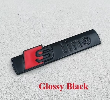 ネコポス送料無(wú)料2枚セット アウディaudi s-line Sline カーステッカー エンブレム ブラック プレート フェンダーバッジ シール 傷を隠す 