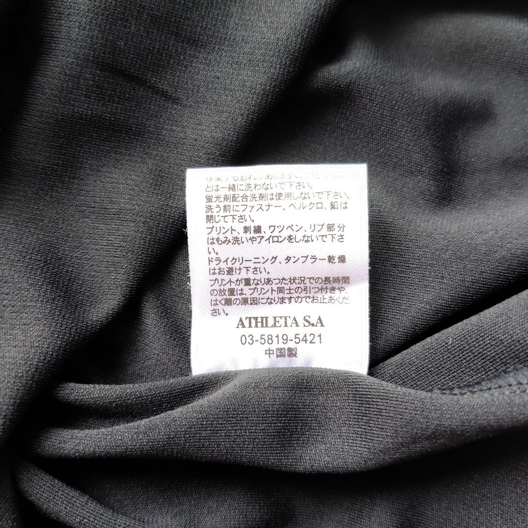 ATHLETA アスレタ　長(zhǎng)袖シャツ 　ポリエステル　黒×グレー 　メンズL　250428-06