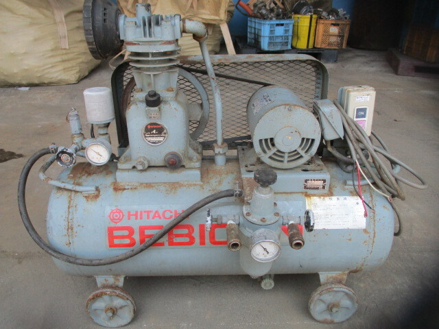 日立 BEBICON 0.75P-9.5V HITACHI エアーコンプレッサー 60Hz 50L 200V