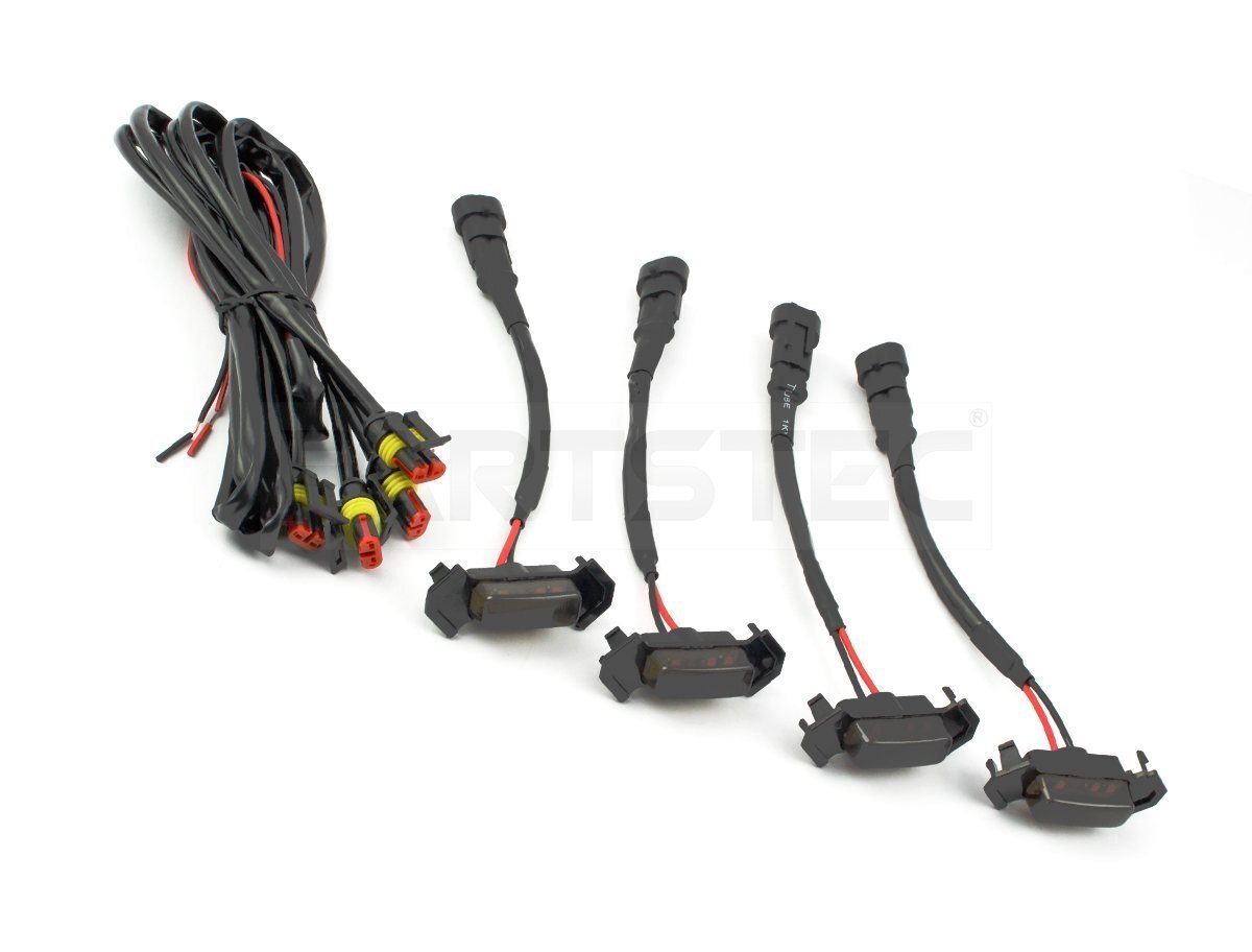 送料無料 LED グリル マーカー 4個セット スモーク 汎用 ハイラックス ジムニー プラド RAV4 デリカD5 フロント ライト /156-24 SM-N
