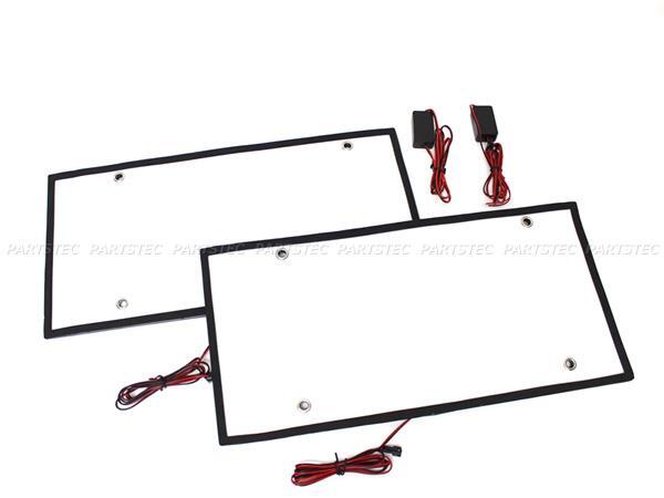 新品 LED 字光式 ナンバープレート ホワイト 2枚セット 12V/24V対応 トラック ダンプ 日野 いすゞ FUSO ふそう デコトラ/146-224