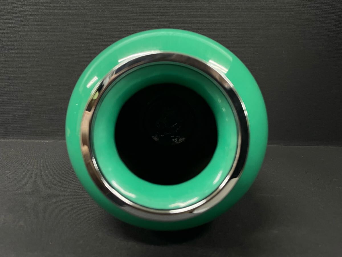 【希少】七宝焼 翡翠 花瓶 鶴 共箱 台座付き 美品 公式】 希少】七宝焼 翡翠 花瓶 鶴 共箱 台座付き 美品 工芸品