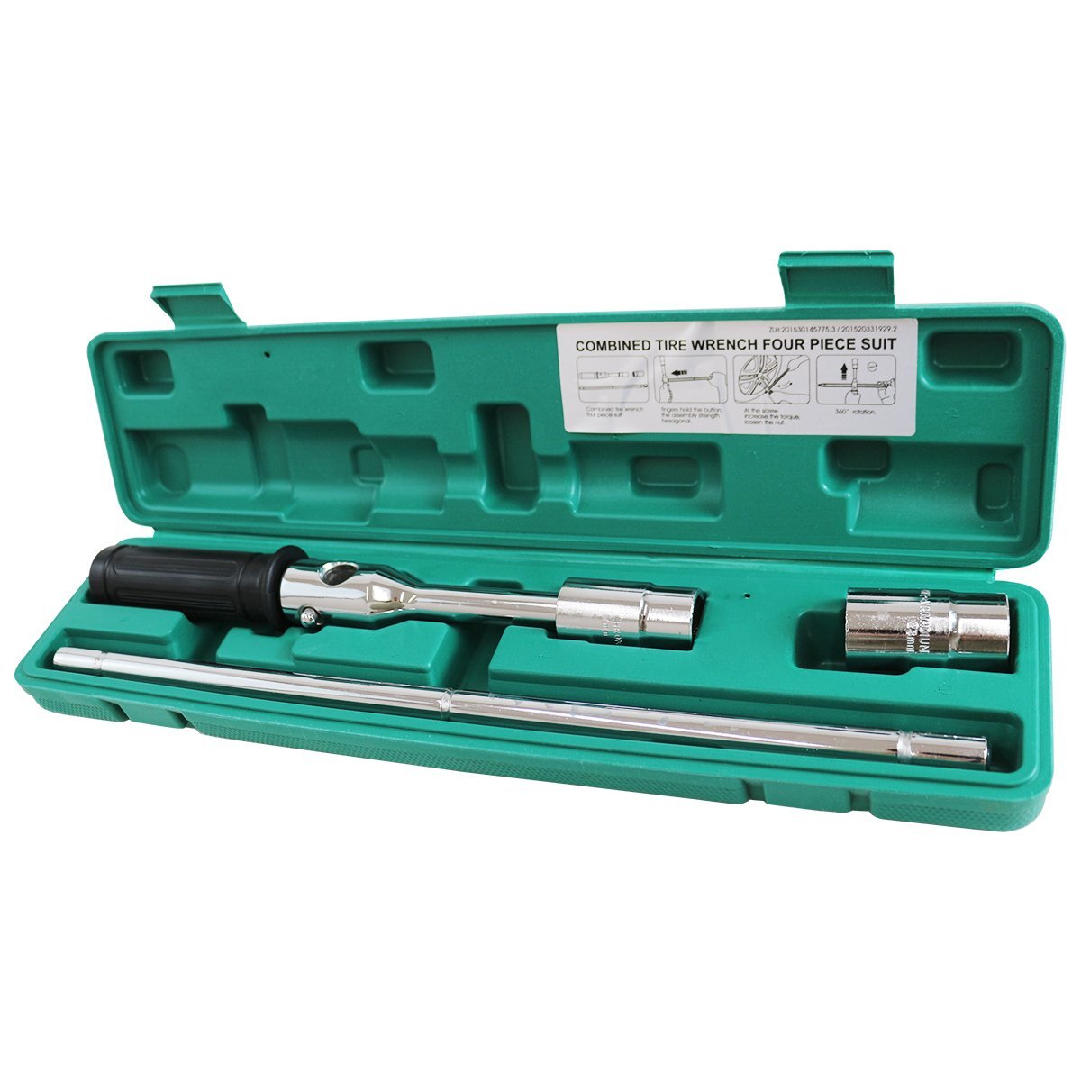 【送料無料】倍力 クロスレンチ グリップ付 十字 T字 レンチ タイヤ ホイール 楽々 交換 17mm 19mm 21mm 23mm ソケット ハードケース 付屬