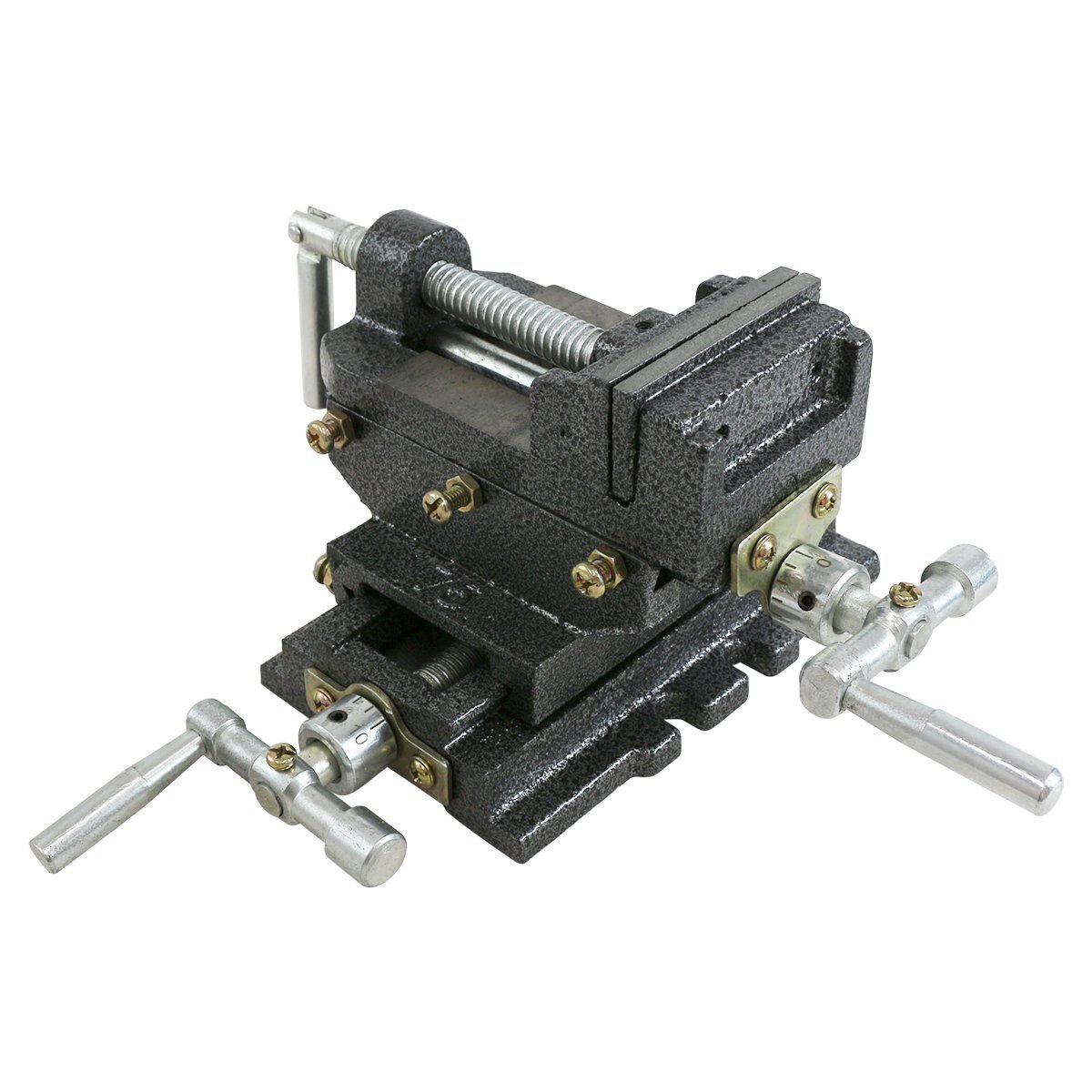 【送料無(wú)料】２軸 スライド クロス テーブル バイス 開(kāi)口 65mm ボール盤(pán) フライス盤(pán) 旋盤(pán) 卓上 萬(wàn)力 クランプ 固定 作業(yè) 金屬加工 穴あけ
