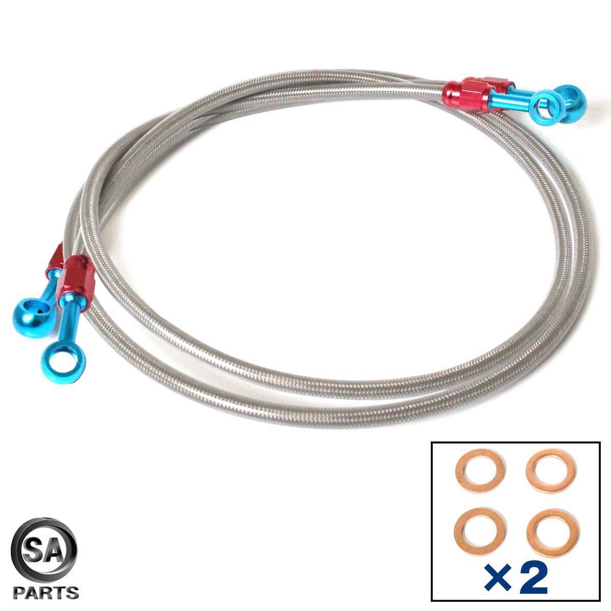 フォルツァX/Z（MF08） ABS車を除く 前后セット 油圧 ステンメッシュホース ブレーキホース フロント用×1本 リア用×1本 シルバーA