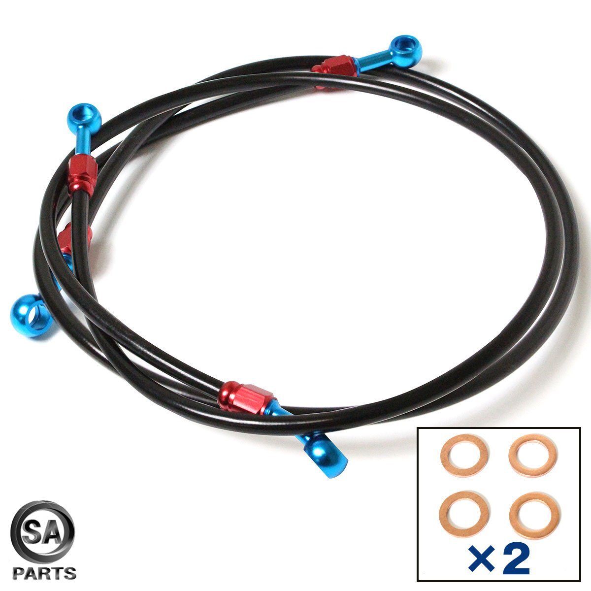 VTR250（ 03～） 前后セット 油圧 ステンメッシュホース ブレーキホース 角度ストレート＆20°フロント用×1本 リア用×1本 ブラックB