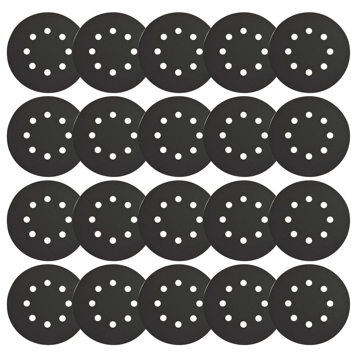 【送料無(wú)料】耐水 320番 20枚 125mm サンドペーパー 丸型 8穴 サンダー マジックパッド ディスク ペーパー 紙やすり #320 細(xì)目