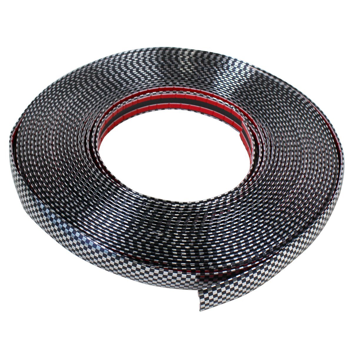 【送料無(wú)料】[幅 20mm 長(zhǎng)さ 15m] カーボンモール 両面テープ 付 メッキ モール プロテクター ドア モール 傷防止 保護(hù) 5m 10m