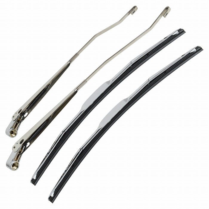 【送料無料】いすゞ 07 エルフ ハイキャブ ワイド 2t メッキ ワイパーアーム ブレード セット イスズ エアロタイプ H19.1- ワイパー 交換