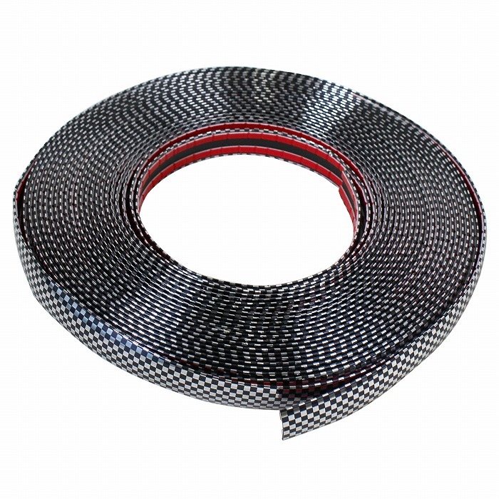 【送料無(wú)料】[幅 20mm 長(zhǎng)さ 15m] カーボンモール 両面テープ 付 メッキ モール プロテクター ドア モール 傷防止 保護(hù) 5m 10m