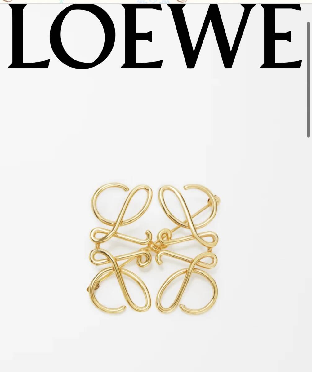 1日著用　美品　正規(guī)店購(gòu)入　LOEWE ロエベ　アナグラム ブローチ (メタル) ゴールド　