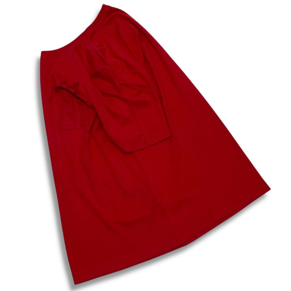 4 國內(nèi)正規(guī)品 LOUIS VUITTON ルイヴィトン Damier Pocket S/S T-shirt ダミエ ロゴ ポケット 半袖コットン Tシャツ Tee レッド L