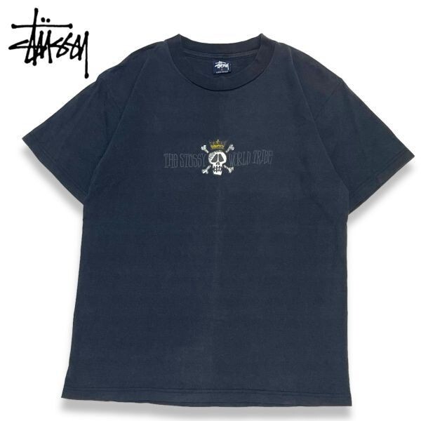 トップス 90s old stussy skull S logo tee ☆ 42 正規品 OLD STUSSY 90s オールド ステューシー WORLD