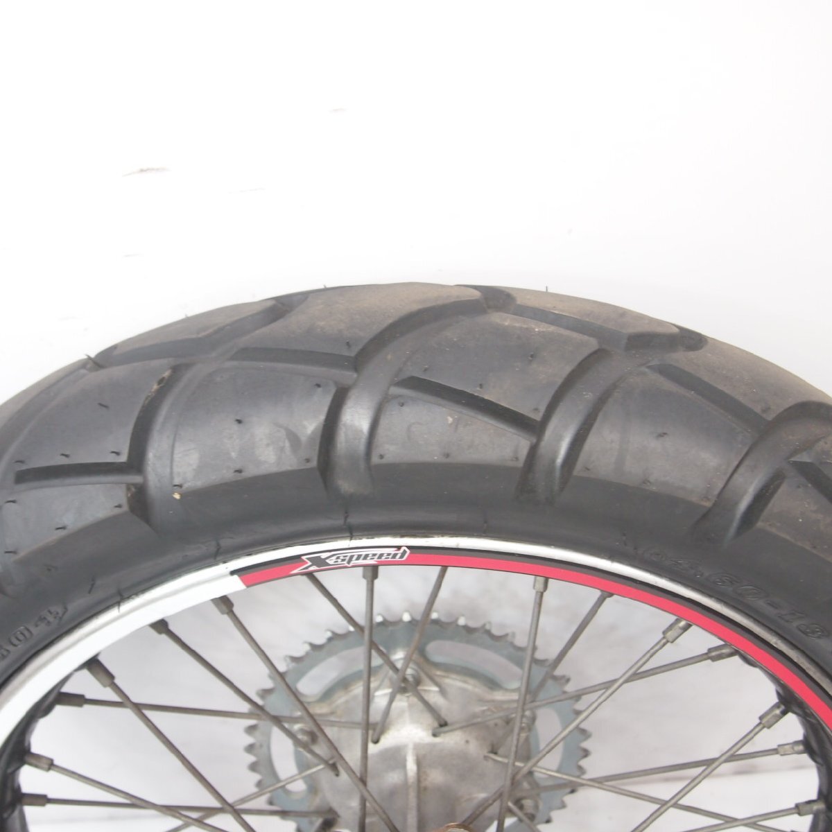 KLX250純正リアホイール リムちょいヒット ウェイトでOK 18X2.15J 42Tスプロケット