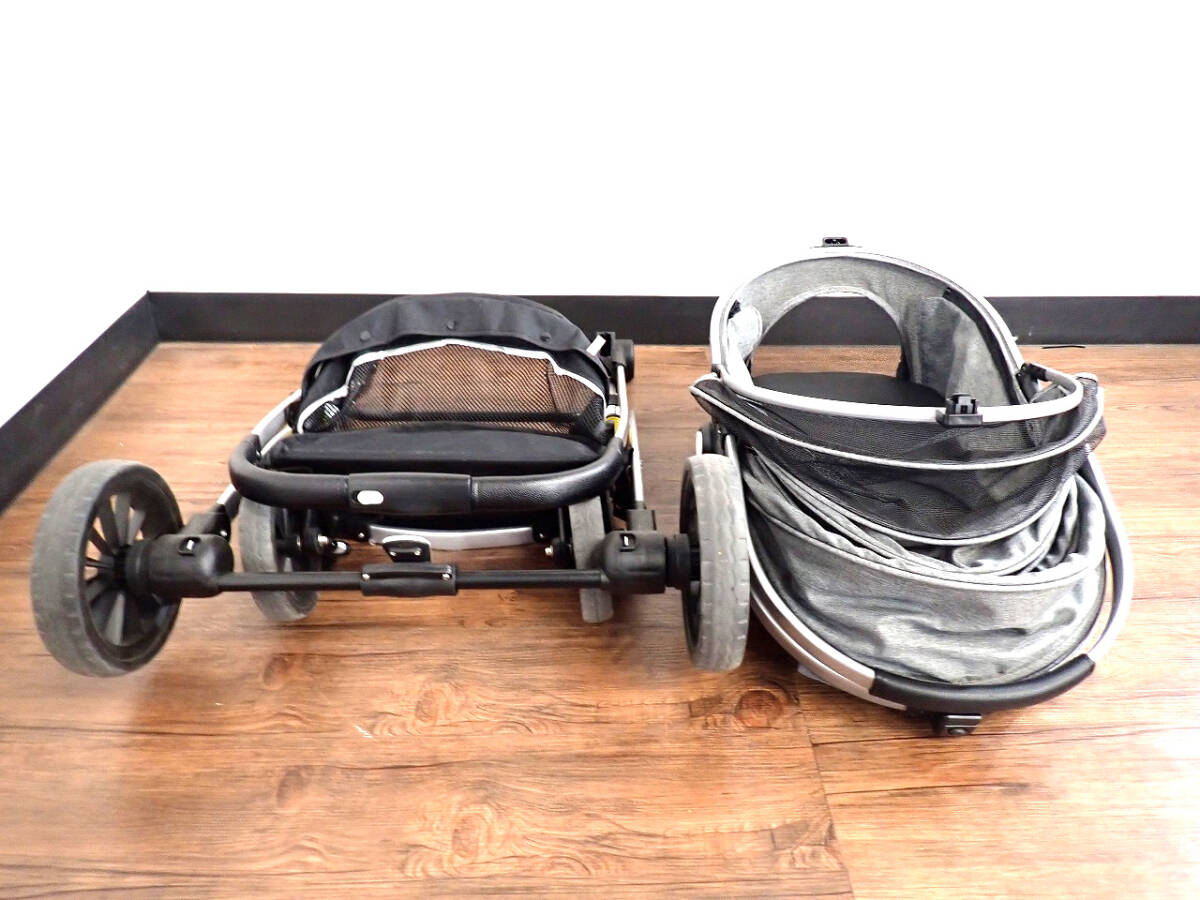 中古 ペットカート HANRAY HRking ハンレイ 3way 対面式 4輪 犬 貓 多頭 耐荷重15kg 折り畳み 分離型 バギー キャリー ベビーカー 戸田市