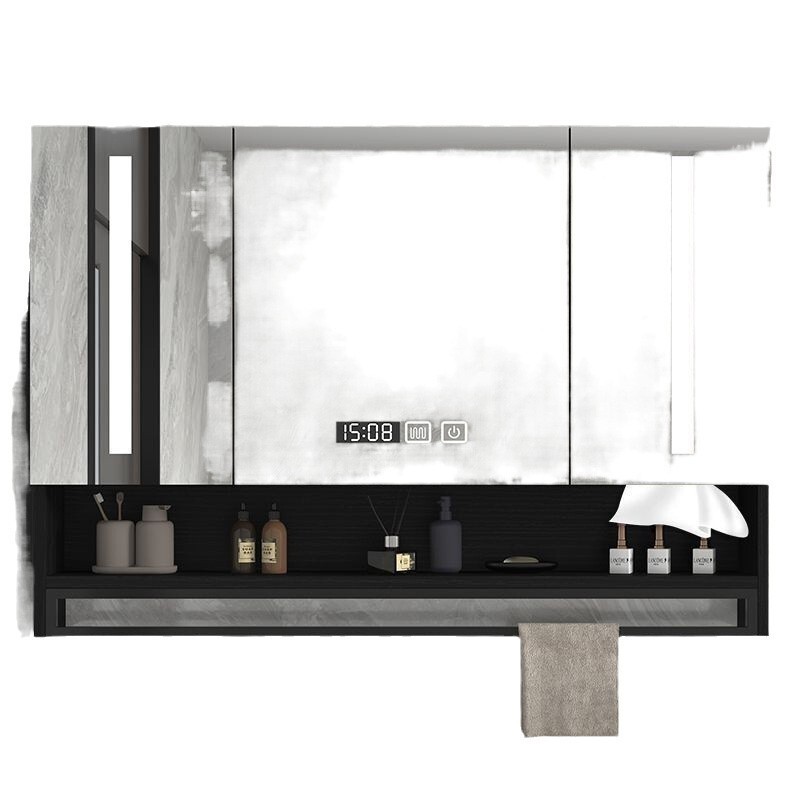 スマートミラーキャビネット LEDライト付き洗面化粧台曇り止め洗面鏡洗面台 防水鏡浴室鏡 バスルームミラーキャビネット 高さ80cm 幅80cm白_画像3