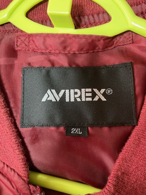 送料無料 AVIREX 龍 虎 刺繍 ユーティリティー ma-1 スーベニア UTILITY MA-1 SOUVENIR 2XL バーガンディー