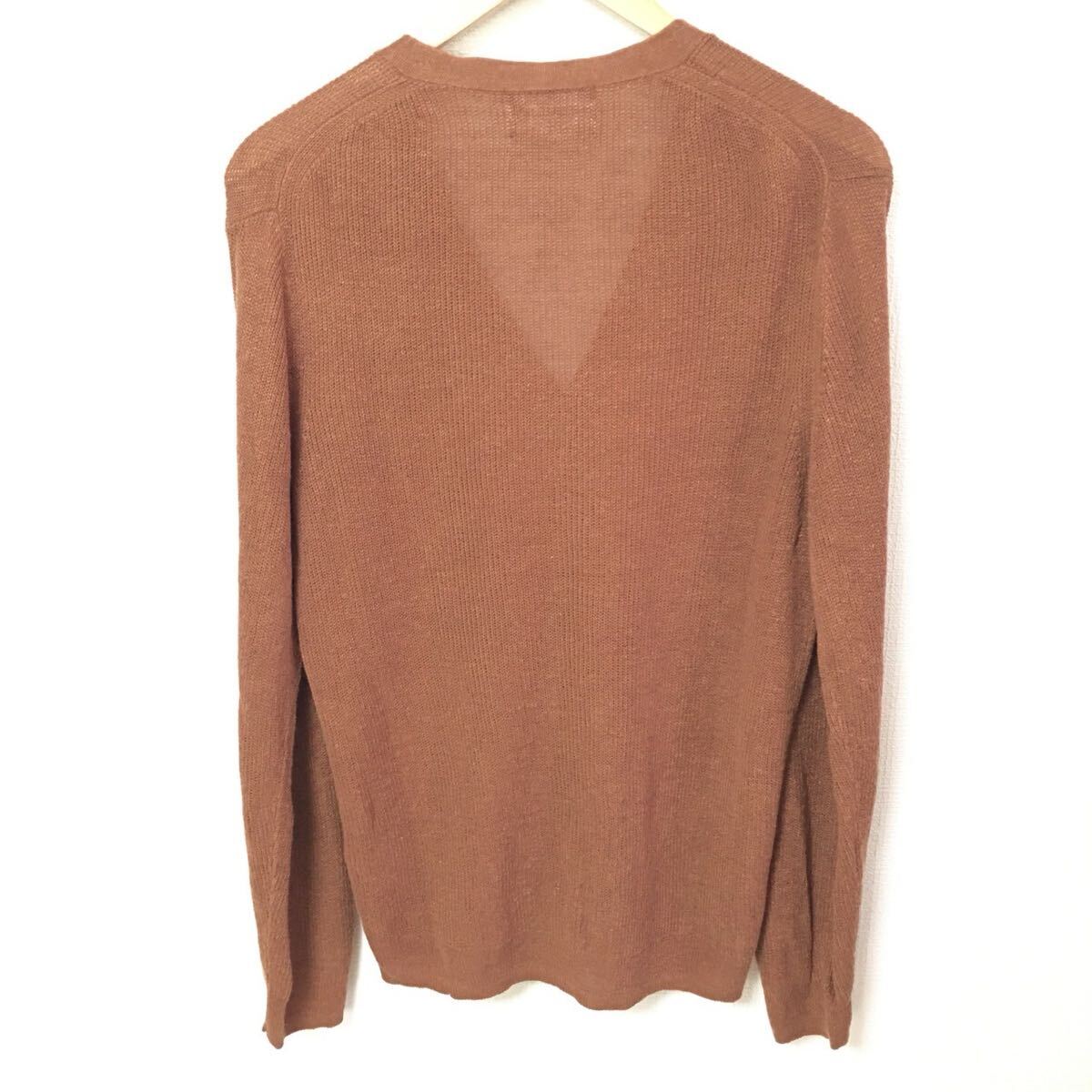 【URBAN RESEARCH DOORS】アーバンリサーチドアーズ カーディガン トップス リネン 春コーデ キレイめ ブラウン メンズ サイズ38/Y32330fF_画像2