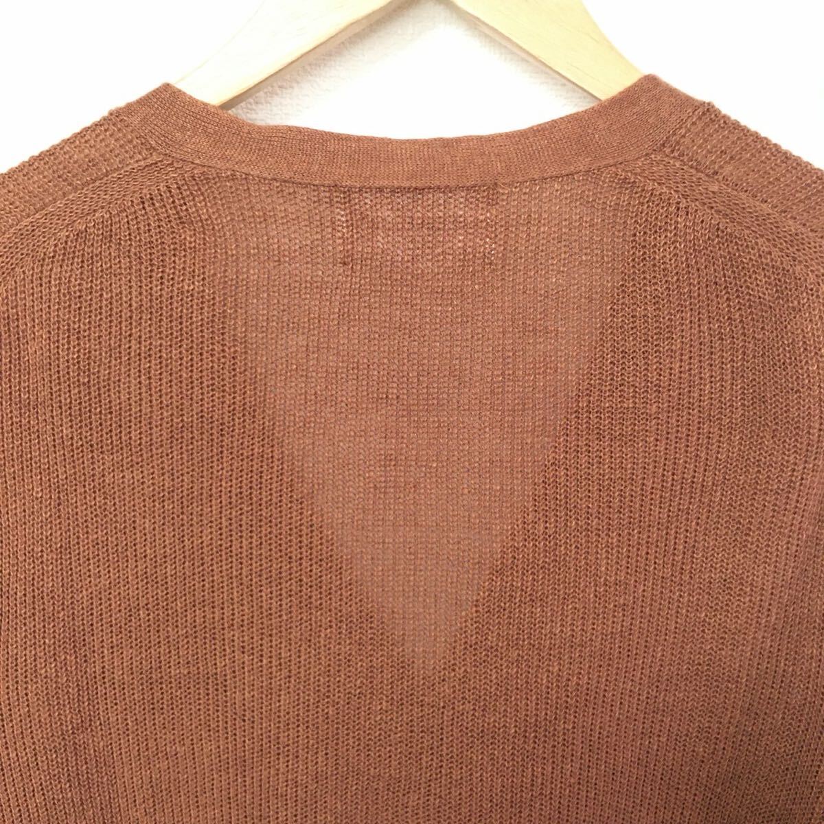 【URBAN RESEARCH DOORS】アーバンリサーチドアーズ カーディガン トップス リネン 春コーデ キレイめ ブラウン メンズ サイズ38/Y32330fF_画像5