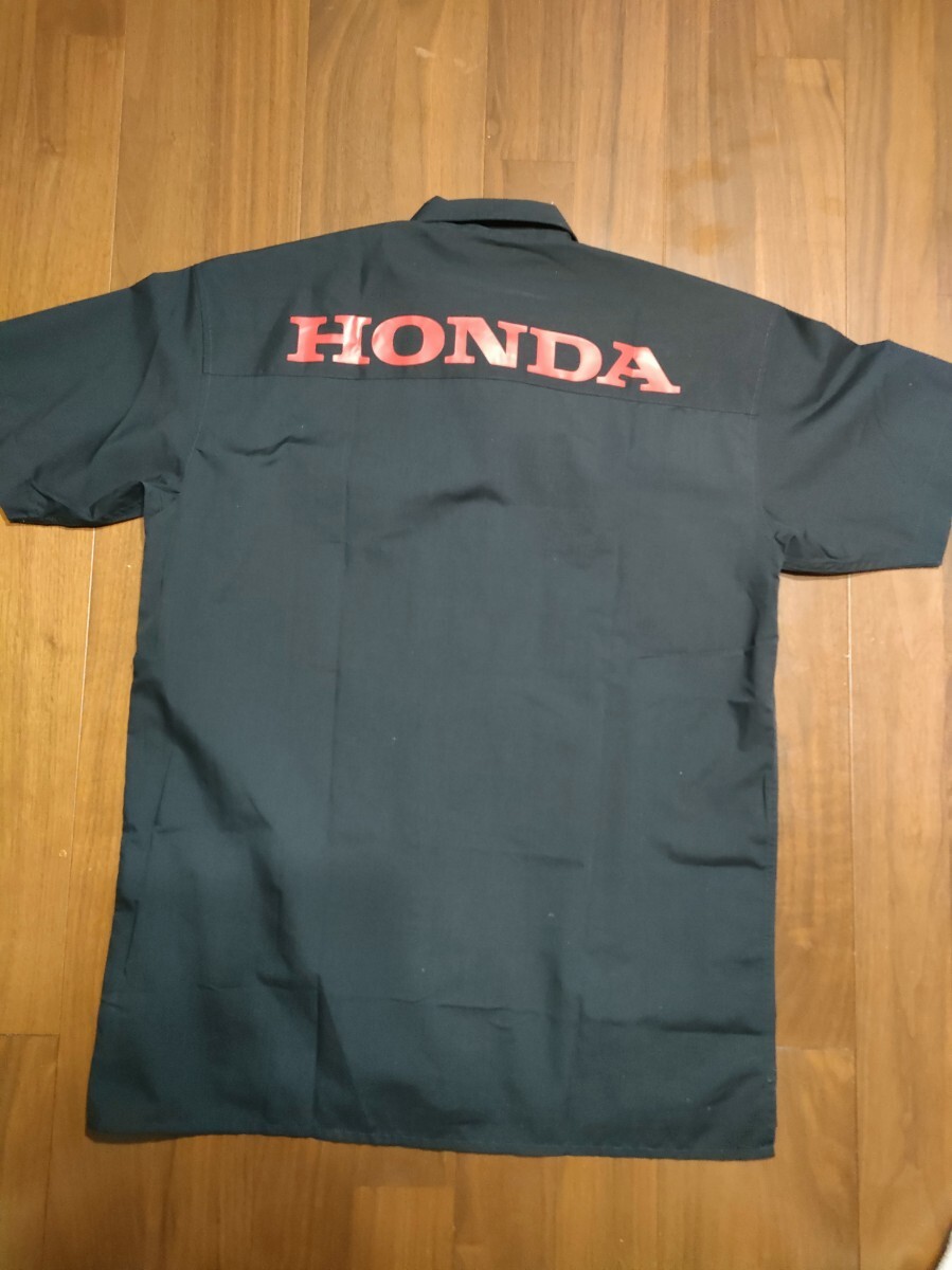 GU×HONDA GU Honda рубашка с коротким рукавом большой рубашка work shirt размер S Logo принт сотрудничество чёрный 