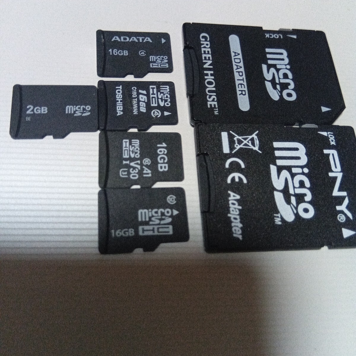 マイクロSDカード 7枚 アダプター2個 セット まとめ microSDHC