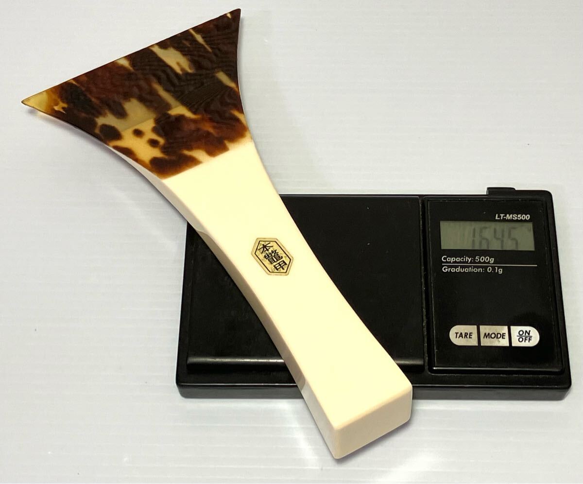 KGNY5426 三味線 琴 撥 バチ 本鼈甲 べっ甲 和楽器 白材 現(xiàn)狀品