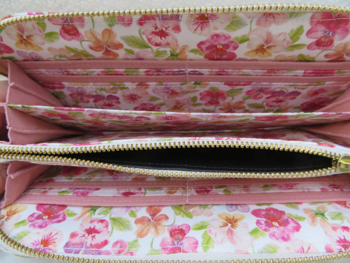 リバティ　シンクオブミー　check&stripe限定色　ハンドメイド　ラウンド長財布_画像5