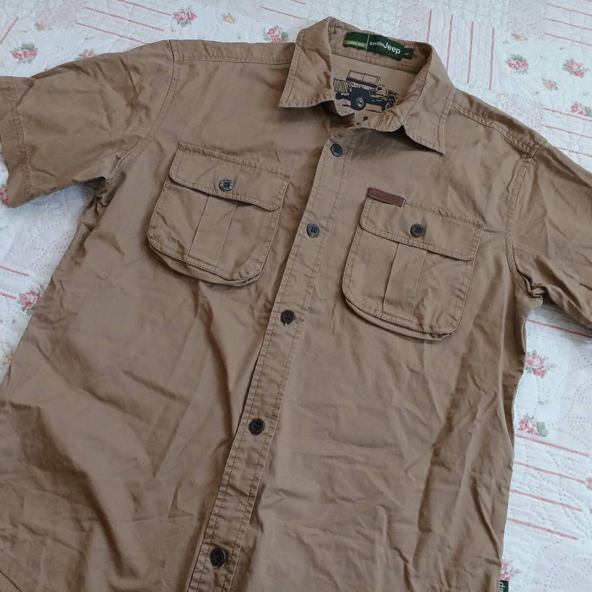 美品 senlin Jeep ジープ サファリシャツ Lサイズ #カーキブラウン