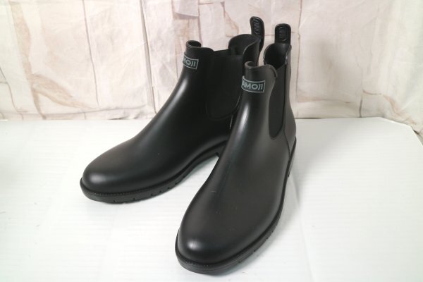 16 02638 * [amoji] резиновые сапоги мужской 30cm черный водонепроницаемый дождь обувь [USED товар ]