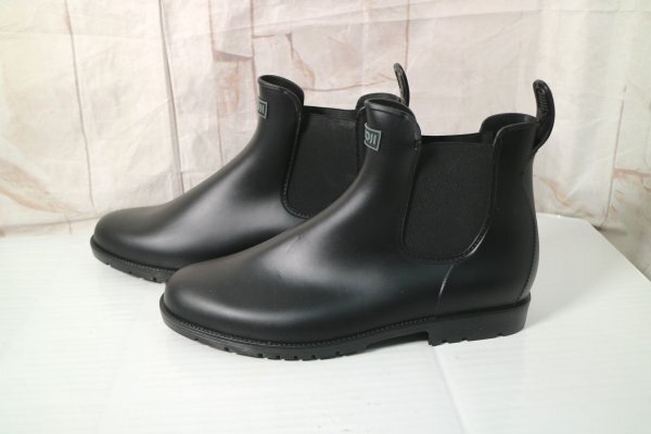 16 02638 * [amoji] резиновые сапоги мужской 30cm черный водонепроницаемый дождь обувь [USED товар ]